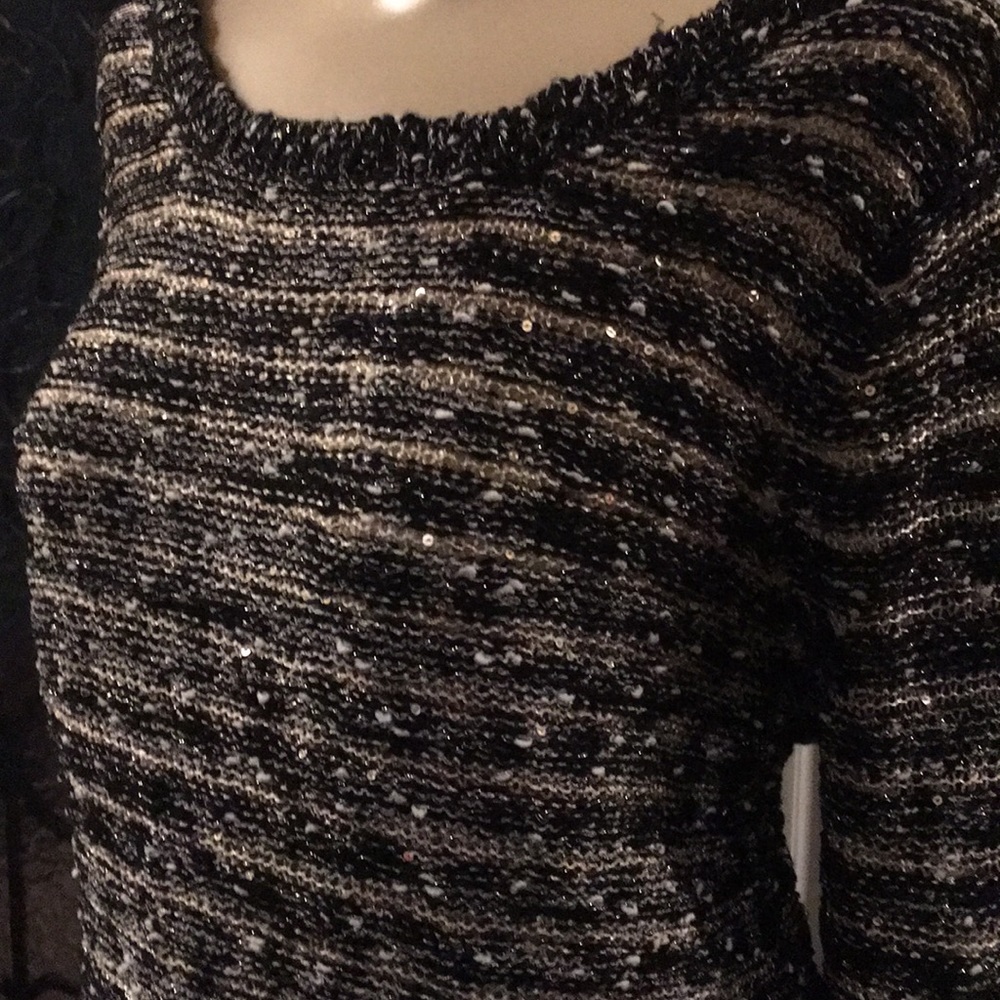 HD sweater XL Black Silver sparkle Silver/gray